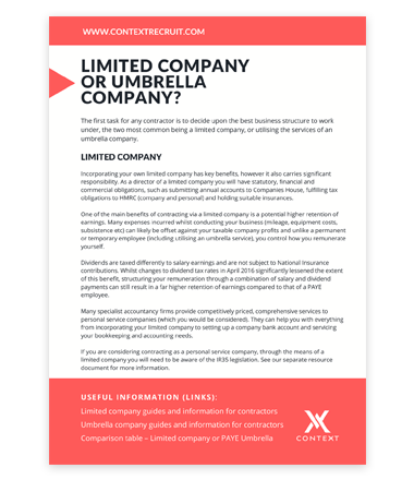 Limited Company or Umbrella Company